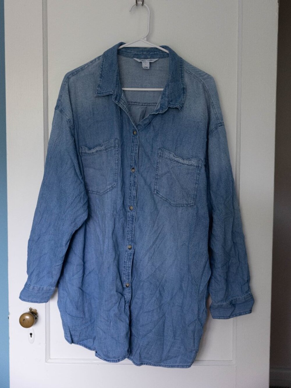Old Navy Chambray Denim Button-Up Boyfriend Shirt 3X